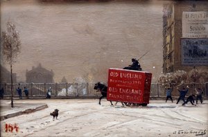 Inverno em Paris por Alexei Bogolyubov - Bogolyubov, Alexei Petrovich (1824-1896)