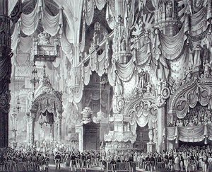 Coroação de Fernão I (1793-1875) na Catedral de Milão de Alessandro (after) Sanquirico