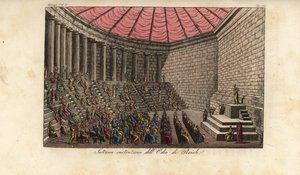 Interior da Odeon of Athens ou Odeon of Pericles em Atenas, Grécia de Alessandro (after) Sanquirico