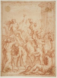 Triunfo de um guerreiro romano; alegoria em homenagem a Camillo Pamphilj de Alessandro Algardi