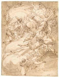 Apollo em sua carruagem, projeto para uma pintura de teto de Alessandro Gherardini