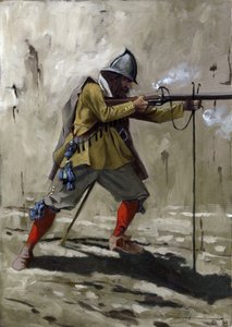 Um tercio, um navio da infantaria espanhola entre 1534 e 1704. Desenho de Alessandro Lonati de Alessandro Lonati