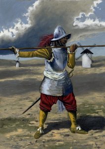 Um tercio, piquier da infantaria espanhola entre 1534 e 1704. Desenho de Alessandro Lonati de Alessandro Lonati