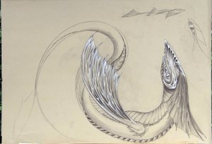 Criatura Fantástica: Dragão Marinho. Esboço de Alessandro Lonati de Alessandro Lonati