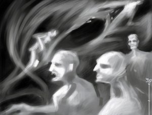 Criaturas Fantásticas: um grupo de espectros Desenho de Alessandro Lonati de Alessandro Lonati