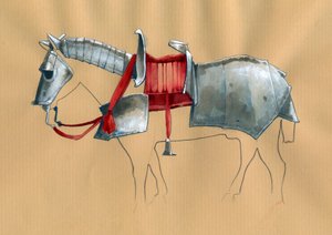 Ilustração da armadura do cavalo por Alessandro Lonati de Alessandro Lonati