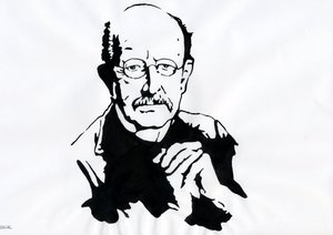 Max Planck, físico alemão (Retrato do físico alemão Max Planck (1868-1947)) de Alessandro Lonati