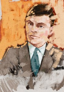 Portrait Of Mathematician Alan Turing, 2023 (ilustração) de Alessandro Lonati