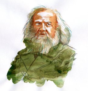 Retrato de Dimitri Ivanovich Mendeleiev, Mendeliev (ou Dmitri Mendeleev de Alessandro Lonati