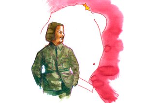Retrato de Jiang Qing (1914-1991) Mulher de Mao Tse Tung (Retrato de Jiang Qing como Madame Mao) de Alessandro Lonati
