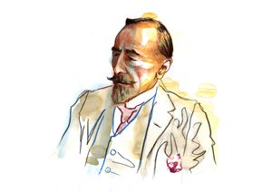 Retrato de Joseph Conrad (1857 - 1924), escritor britânico por volta de 1920 - 1923 (retrato do escritor inglês Joseph Conrad) de Alessandro Lonati