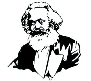 Retrato de Karl Marx (1818-1883), filósofo e teórico político de Alessandro Lonati