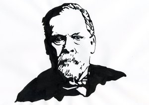 Retrato de Louis Pasteur (1822-1895), químico e microbiologista inglês de Alessandro Lonati