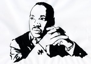 Retrato do Pastor Martin Luther King (1929-1968) Ilustração de Alessandro Lonati