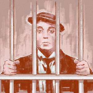 Retrato do realizador e actor Buster Keaton (ilustração) de Alessandro Lonati