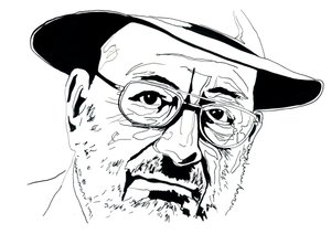 Retrato do intelectual italiano Umberto Eco (1932-2016) de Alessandro Lonati