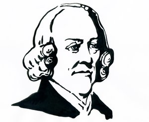 Retrato do filósofo e economista Adam Smith (1723-1790) Desenho de Alessandro Lonati