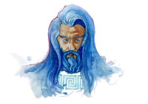 Representação dos Ouranos divinitas (mitologia grega: urano) de Alessandro Lonati