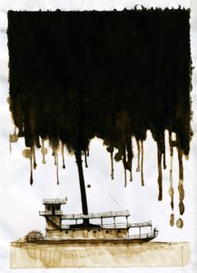 Ilustração a vapor do novo "In the Heart of Darkness" de Joseph Conrad. 2012 de Alessandro Lonati