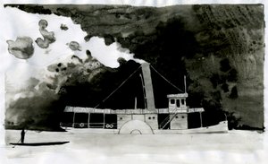 Ilustração a vapor do novo "In the Heart of Darkness" de Joseph Conrad. 2012 de Alessandro Lonati