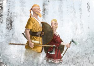 Vikings na floresta nebulosa de Alessandro Lonati