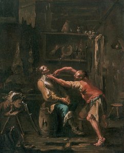 O barbeiro da aldeia de Alessandro Magnasco