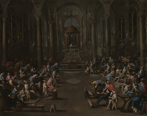 A Sinagoga, 1725-35 de Alessandro Magnasco
