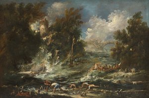 A tempestade, c.1710-1720 de Alessandro Magnasco