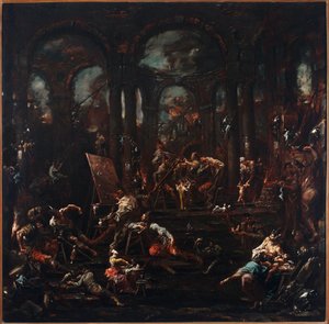 O pintor mendigo (óleo sobre tela de Alessandro Magnasco