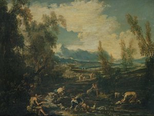Viajantes por um córrego de Alessandro Magnasco