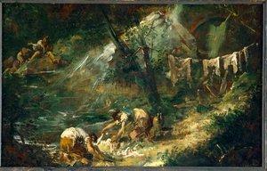 Lavadeiras. (pintura sobre tela)