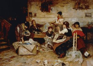 Mulheres trabalhando pérolas