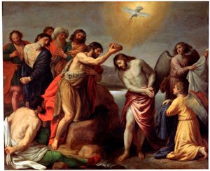 O batismo de Cristo, finais do século XVI ou XVII.