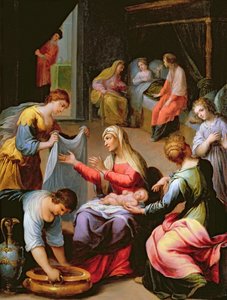 O nascimento da virgem de Alessandro di Agostino Casolani