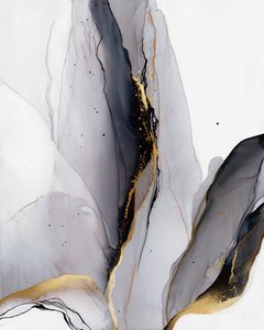 Elegante Fluxo Cinza Dourado