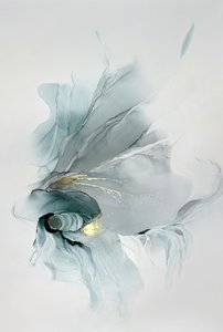 Redemoinho em azul-petróleo dourado