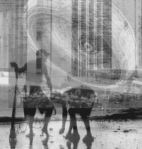 OVNI,2019,(mídia mista,colagem;objetos encontrados) de Alex Caminker
