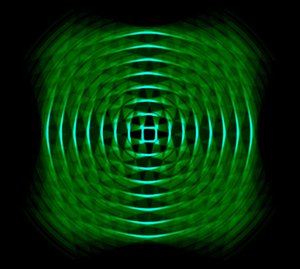 geométrico óptico em verde,2017,(meios mistos) de Alex Caminker