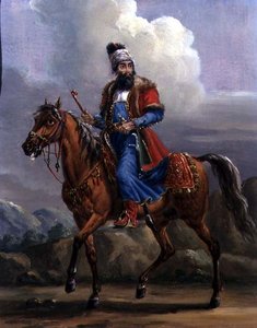 Um Guerreiro Oriental (óleo sobre metal)