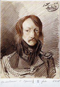 Retrato de Alexei Pavlovich Lanskoy (1789-1855). (Retrato de A. P. Lanskoy). Trabalho de Alexander Osipovich Orlowsky (1777-1832), lápis e giz vermelho sobre papel