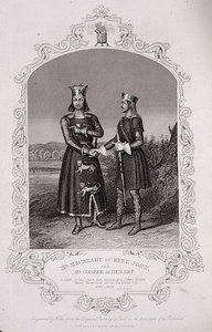 Mr Macready como Rei João e Mr Cooper como Hubert, Acto III Cena 3 de 