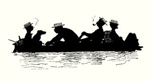 Ilustração para Nós Três e Troddles (litografia) de Alexander Carruthers Gould