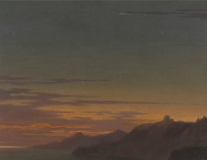 Encerramento do dia: Pôr-do-sol na Costa de Alexander Cozens