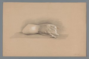 Modelo de gesso de uma mão