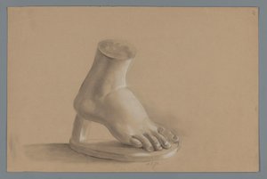 Modelo de gesso de um pé