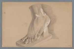 Modelo em gesso de um pé
