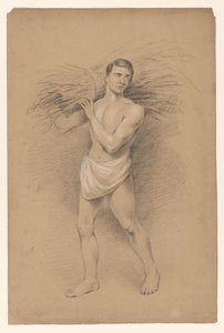 Homem de pé com um feixe de ramos no ombro de Alexander Cranendoncq