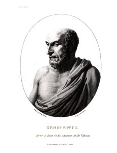 Demócrito (c.460-c.370 aC), gravado a partir de um busto no Museu do Vaticano