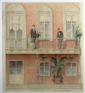 O Projeto Varanda para a Casa de Schwarz Familys na Propriedade Bely Kolodets, 1875 de Alexander Dmitrievich Litovchenko