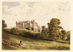 Castelo de Lambton., Condado de Durham, Inglaterra. ,1880 (gravura)